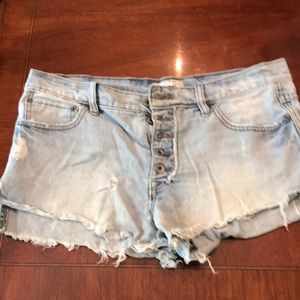 Free People distressed button fly Super Soft